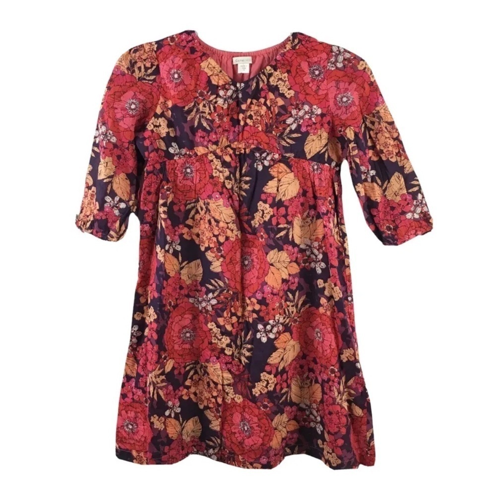 Garnet Hill Floral Short Sleeve Dress